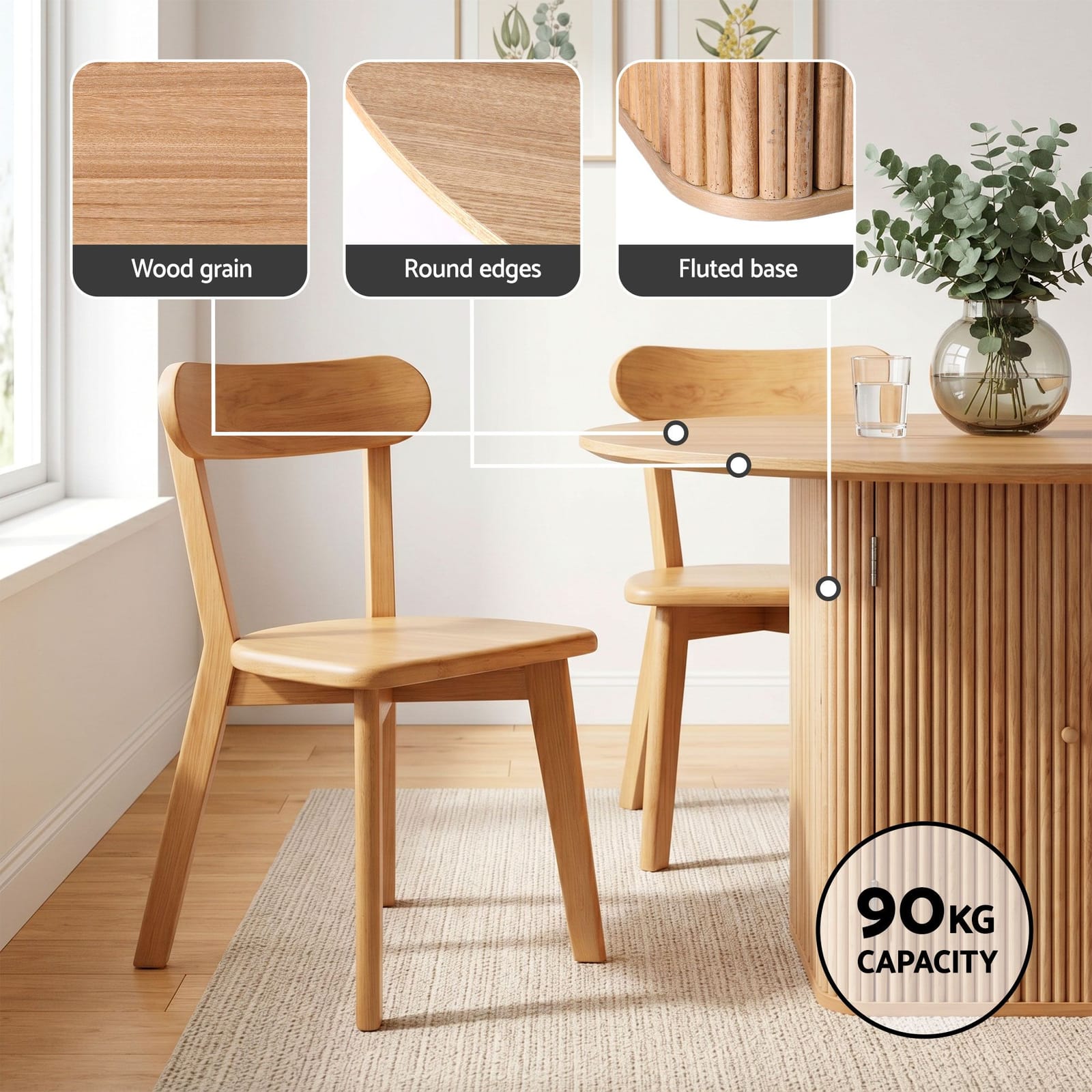 Natural Timber Dining Set King Size