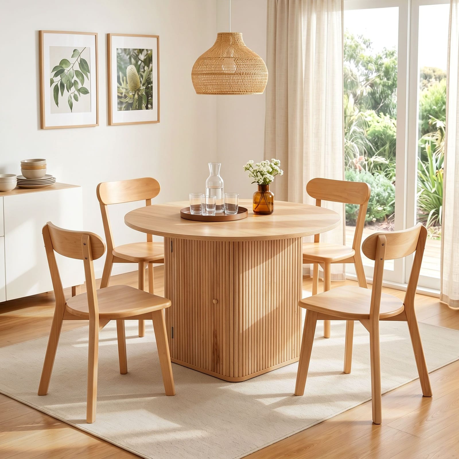 Natural Timber Dining Set King Size