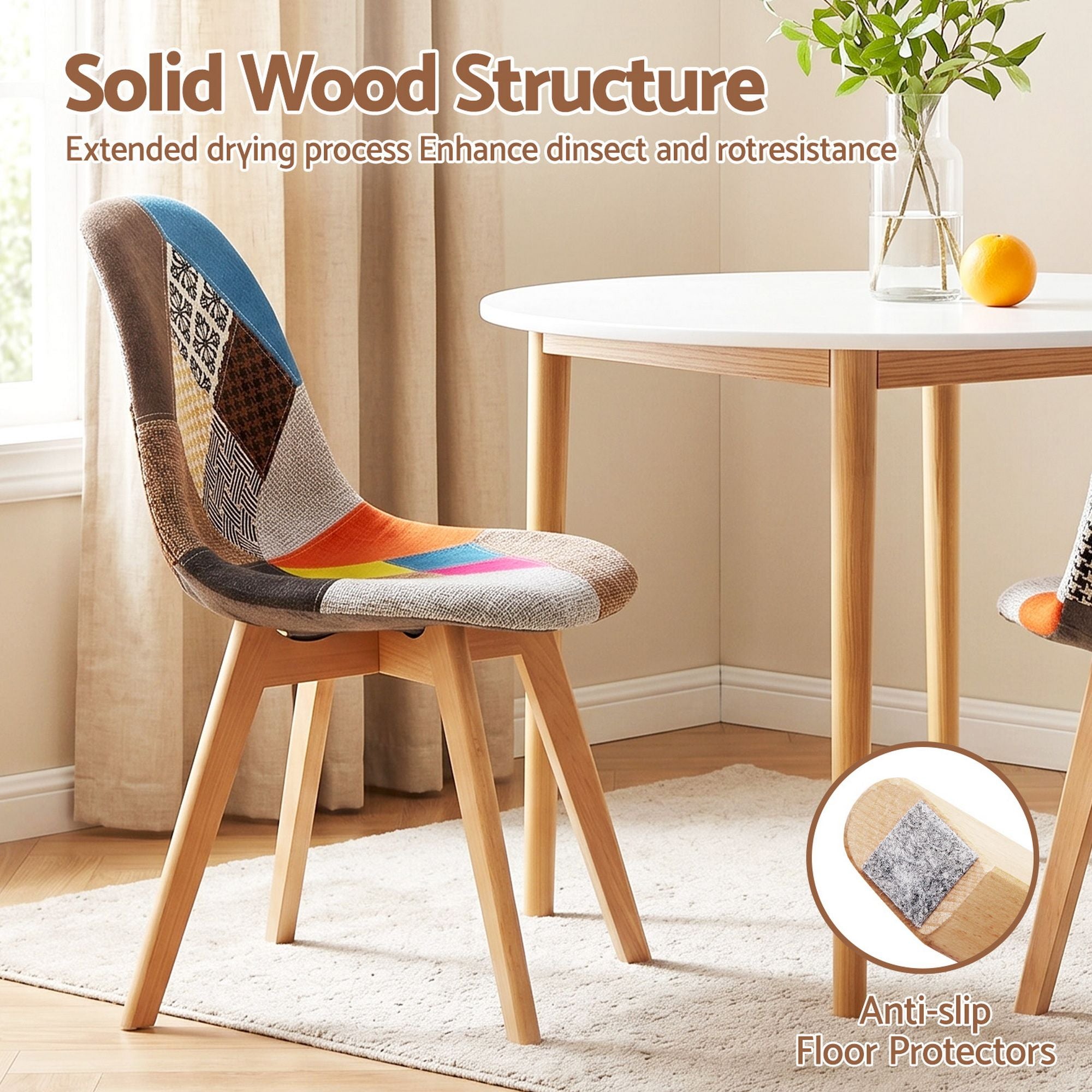 Round Dining Table 4 Eiffel Chairs Set | Simpledeals