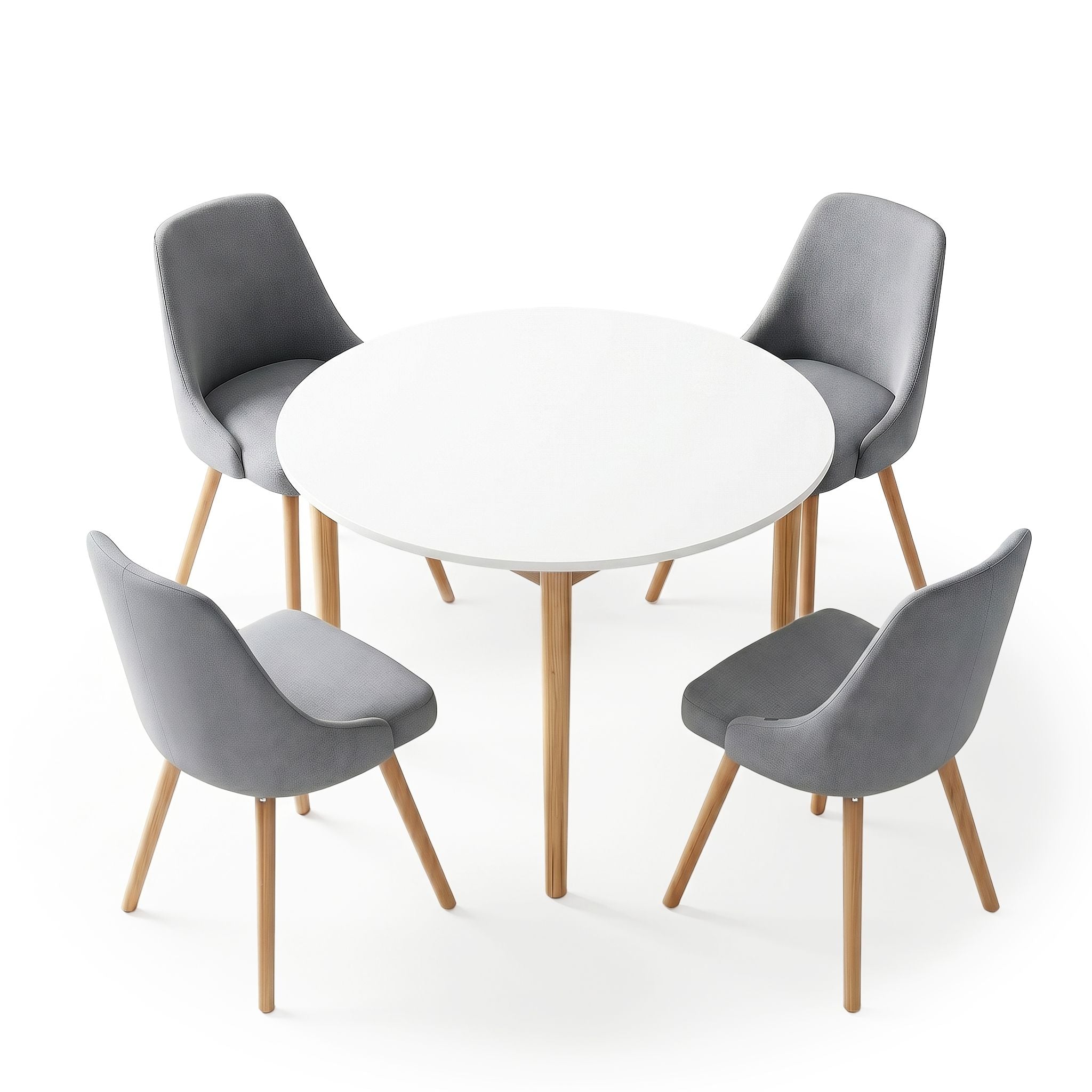 Round Dining Table Chairs Set 5pc White | Simpledeals
