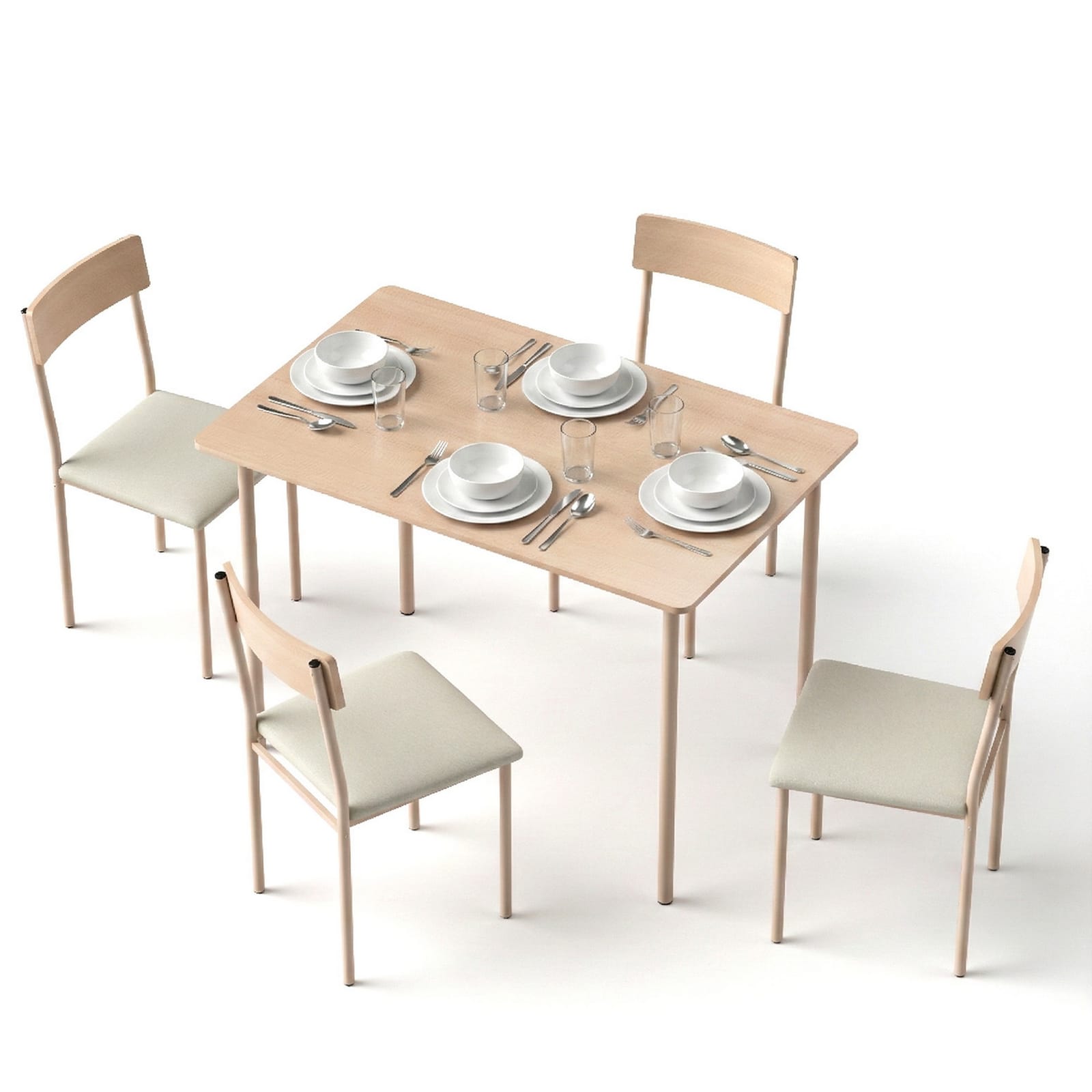Dining Set Natural Teakwood 110x70x75cm