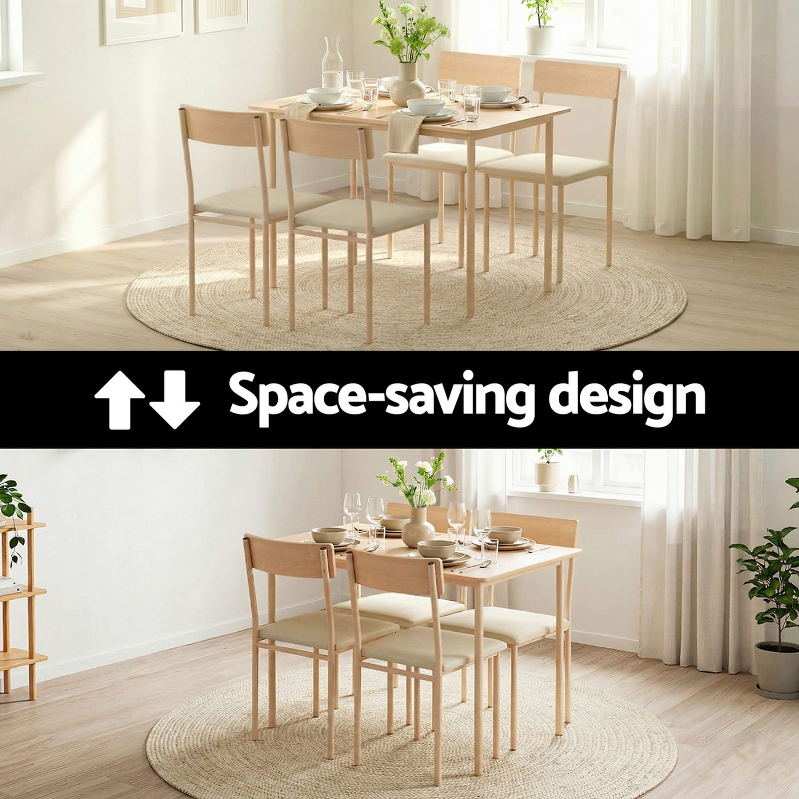 Dining Set Natural Teakwood 110x70x75cm