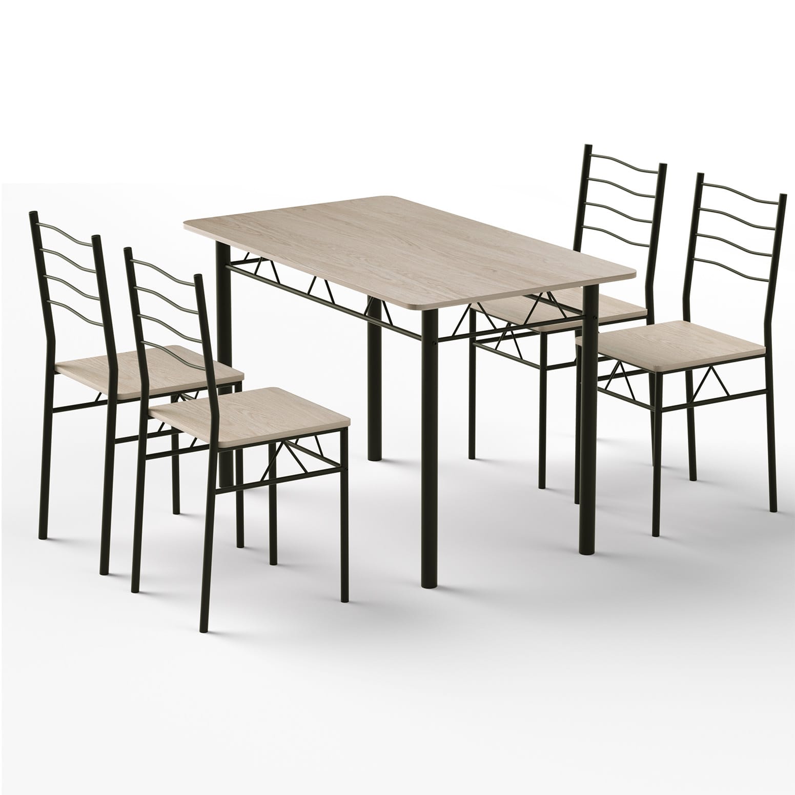 Modern Oak Dining Set Compact 120x70x76cm