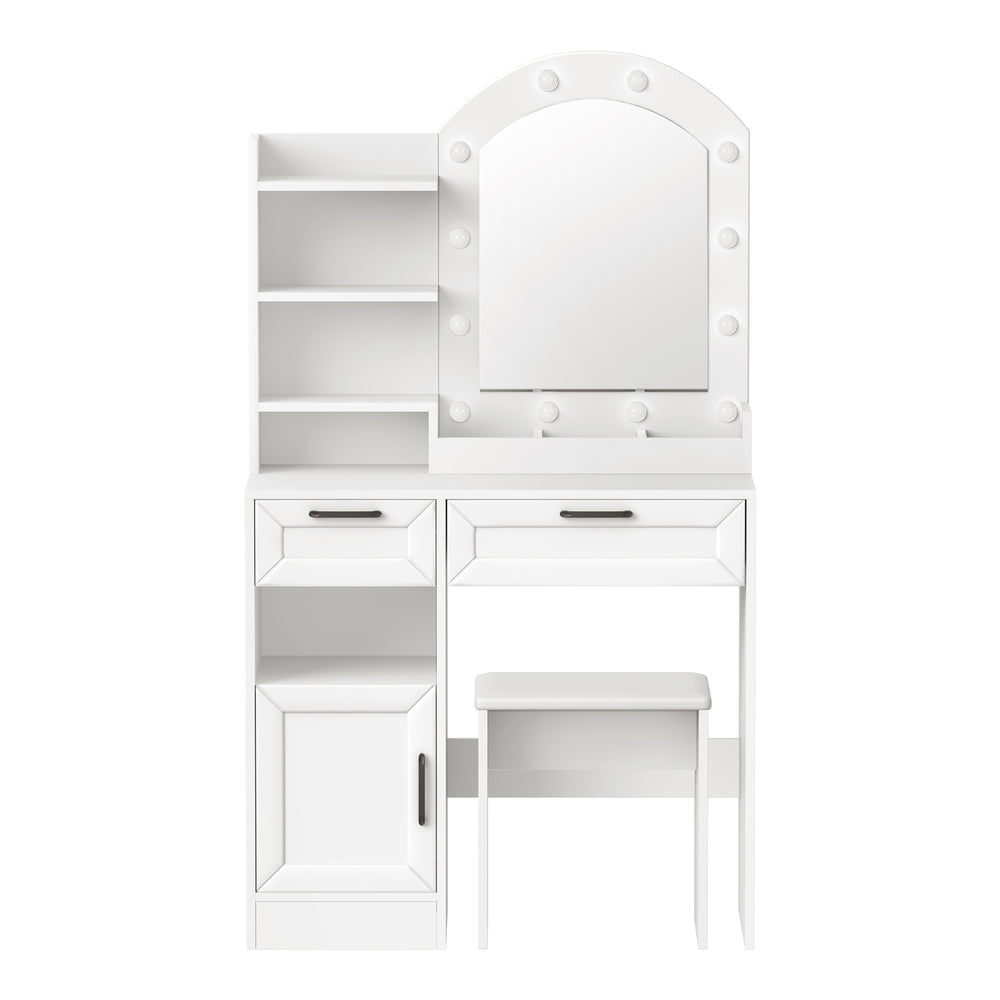 Dressing Table Stool Set Arch Mirror 12 LED | Simpledeals