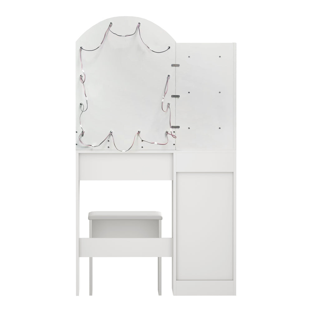 Dressing Table Stool Set Arch Mirror 12 LED | Simpledeals