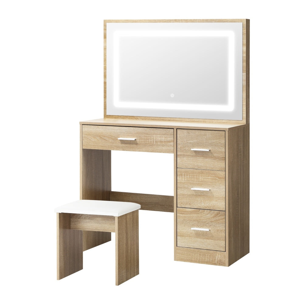 Dressing Table Stool Set Large Mirror LED Light