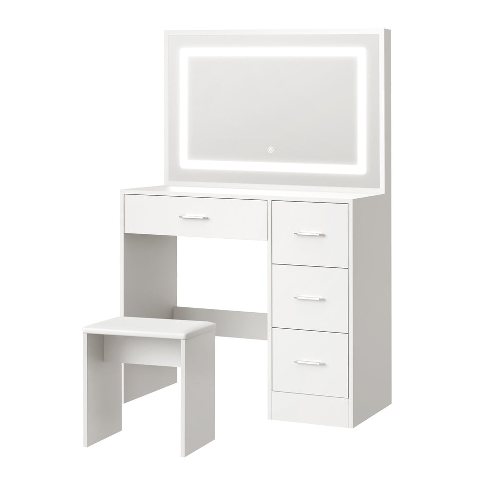 Dressing Table Stool Set Large Mirror LED Light