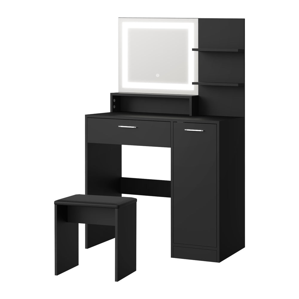 Dressing Table Stool Set LED Light Large Cabinet