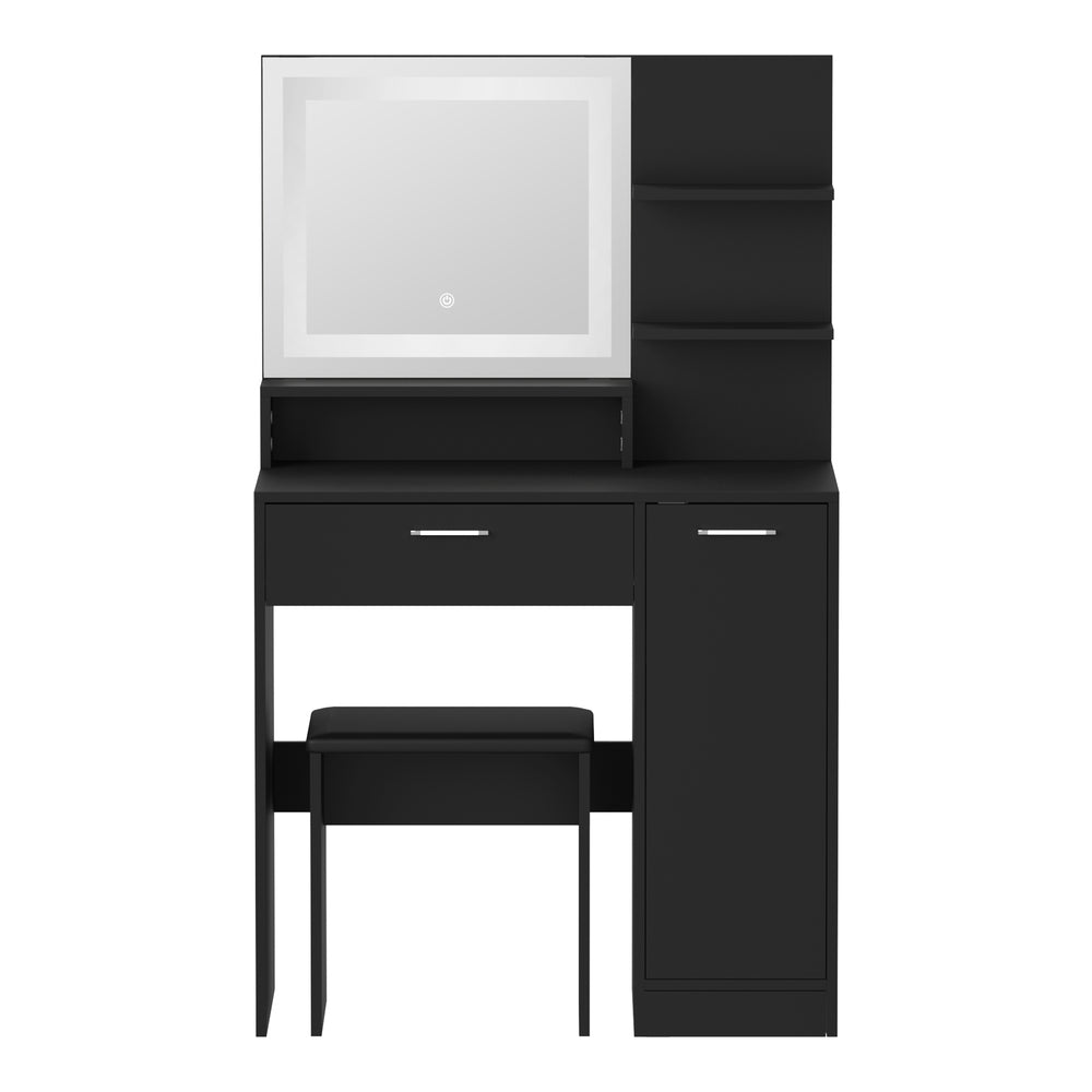 Dressing Table Stool Set LED Light Large Cabinet
