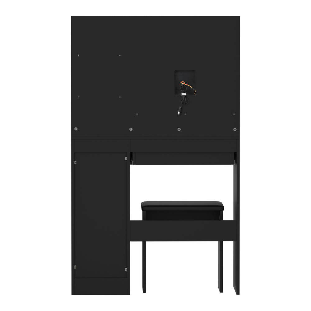 Dressing Table Stool Set LED Light Large Cabinet