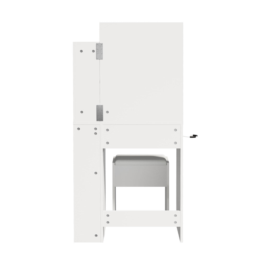 Dressing Table Set White LED 67x36x138.5cm
