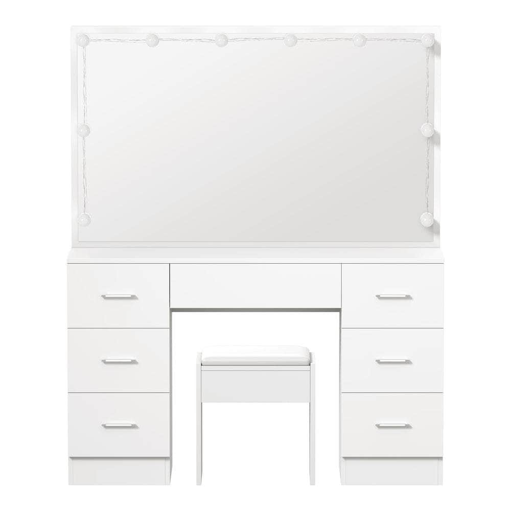 Dressing Table Large LED Mirror White