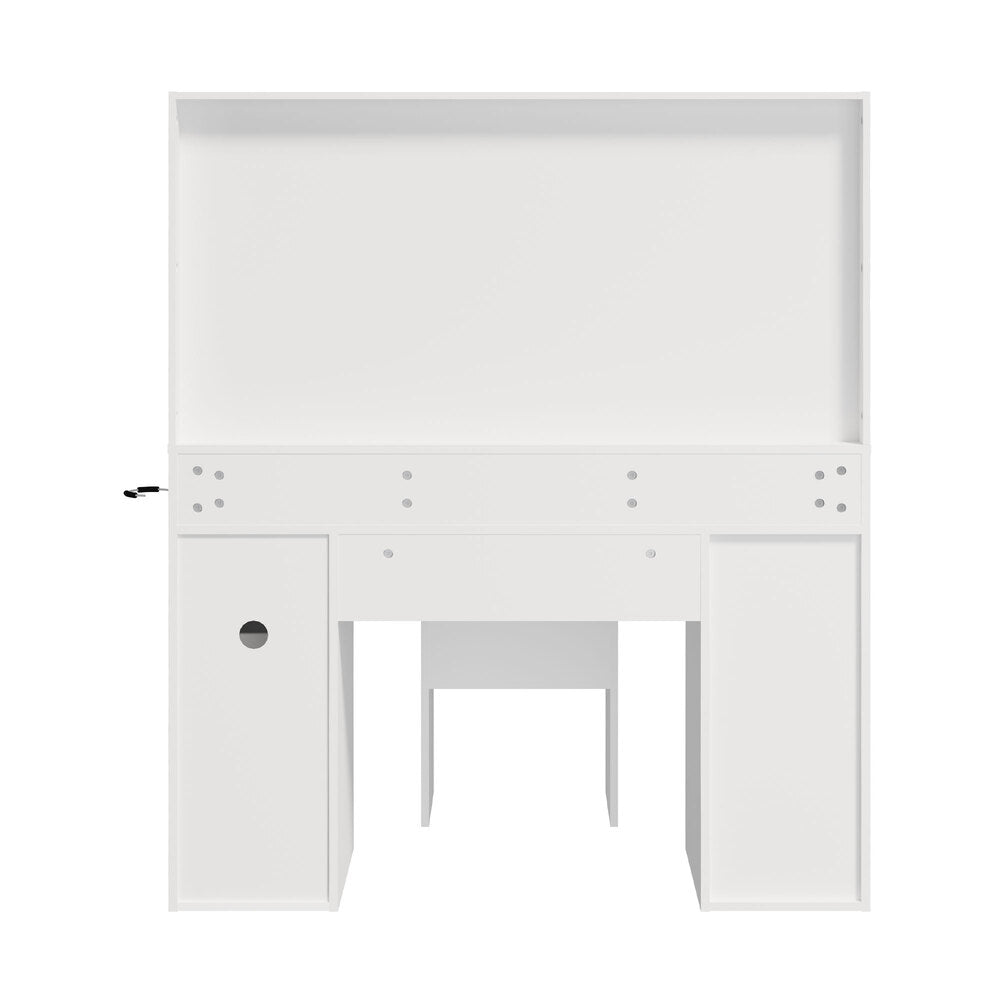 Dressing Table Set White LED Lights 120x35x142cm