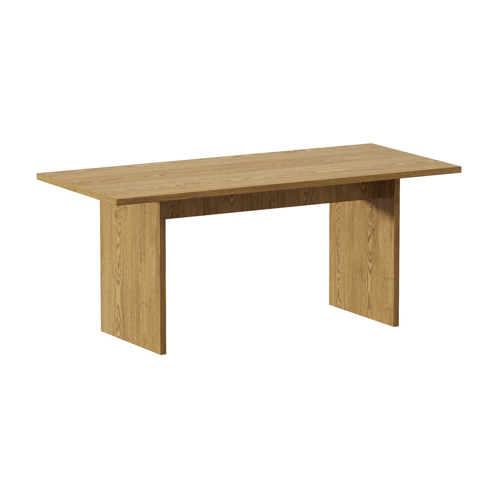 180cm Dining Table Rectangular Timber Natural/White