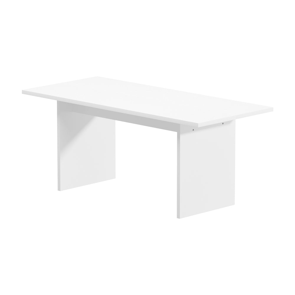 180cm Dining Table Rectangular Timber Natural/White