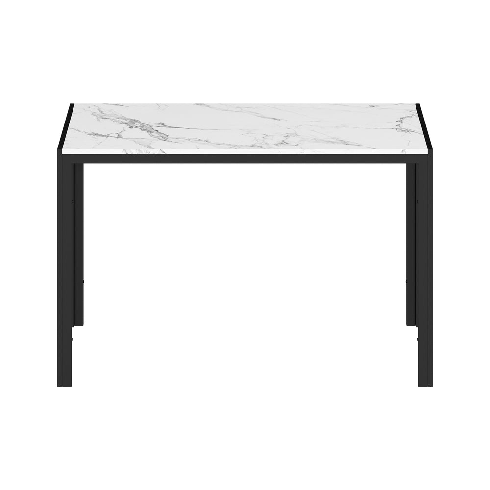 A Durable Rectangular Dining Table with Metal Leg