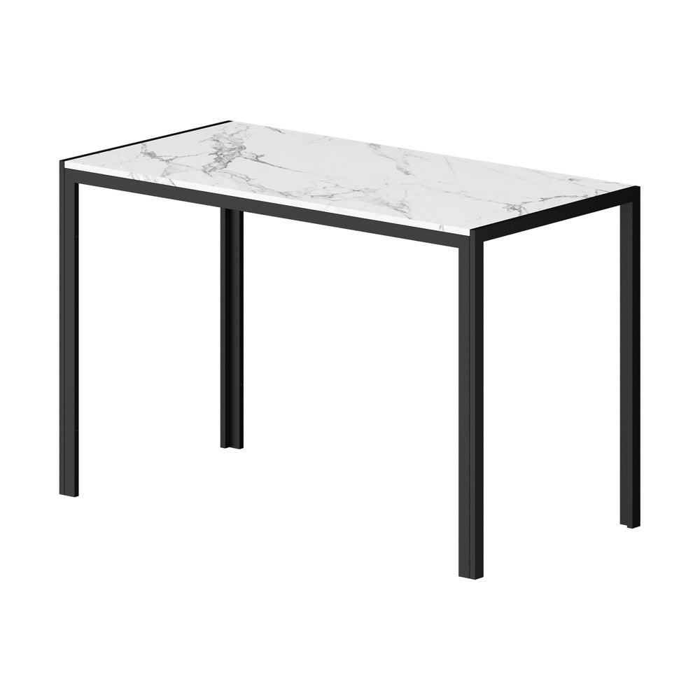 A Durable Rectangular Dining Table with Metal Leg