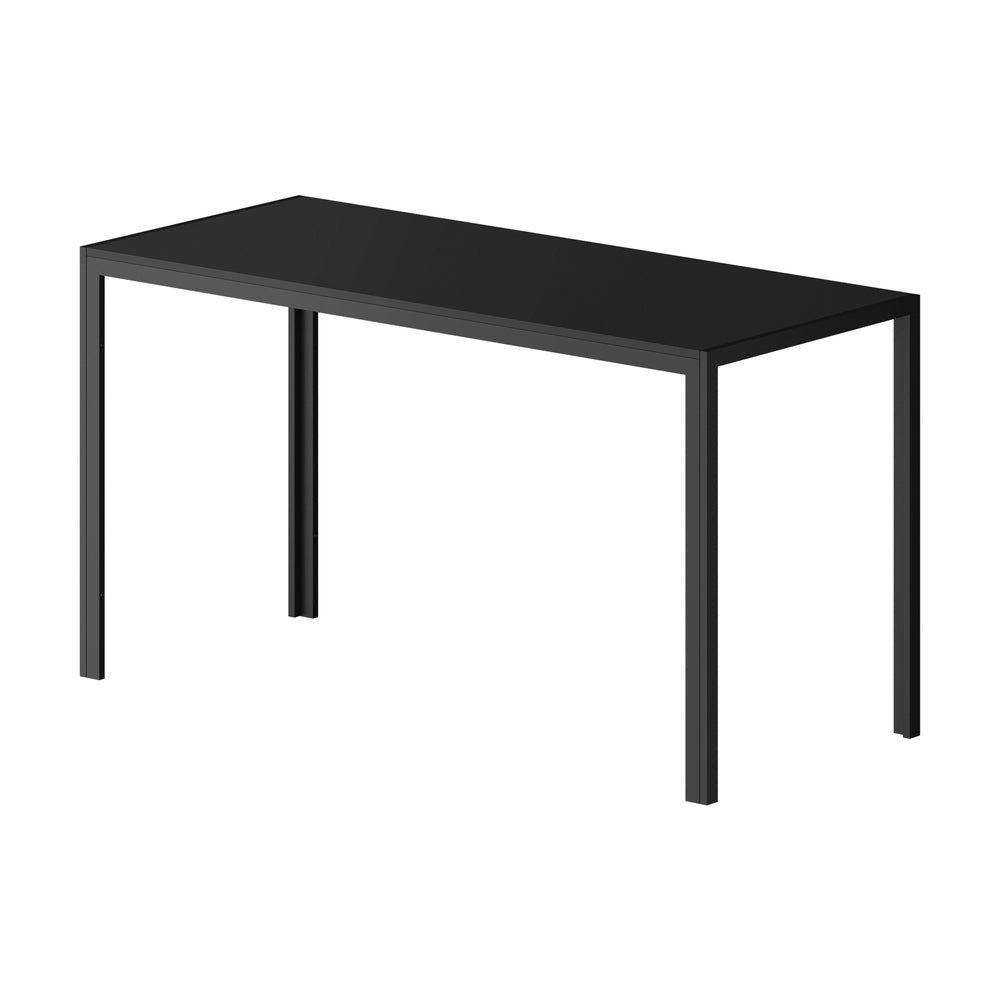 A Durable Rectangular Dining Table with Metal Leg