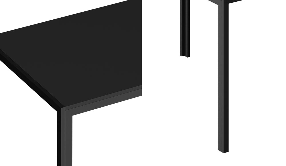 A Durable Rectangular Dining Table with Metal Leg