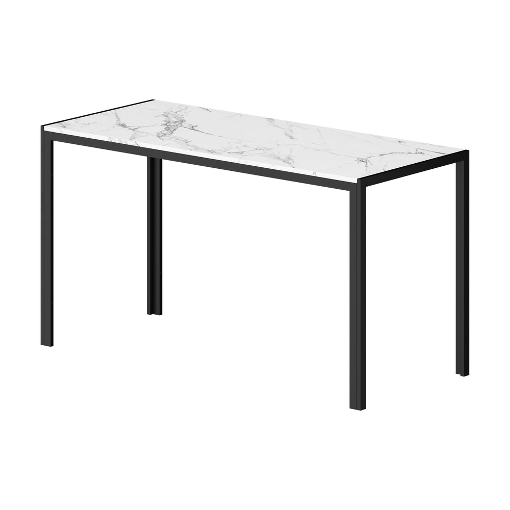 A Durable Rectangular Dining Table with Metal Leg