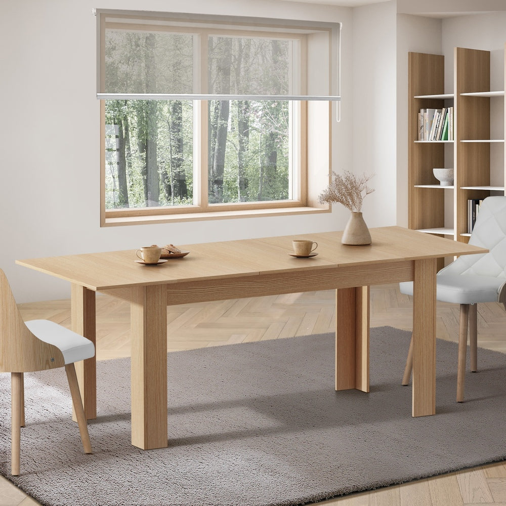 200cm Extendable Dining Table Cafe Natural/White