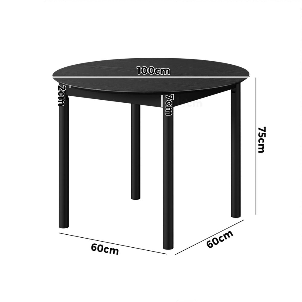 Round Dining Table 100cm 4 Seater Wooden | Simpledeals