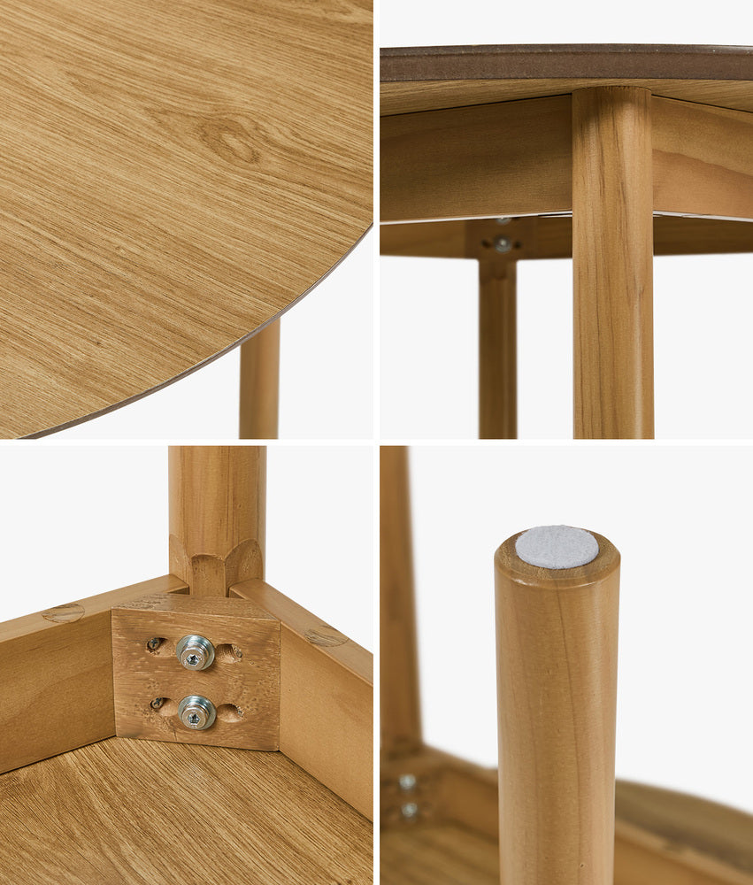 Wooden Dining Table 100cm Round Table 4 Seater Black