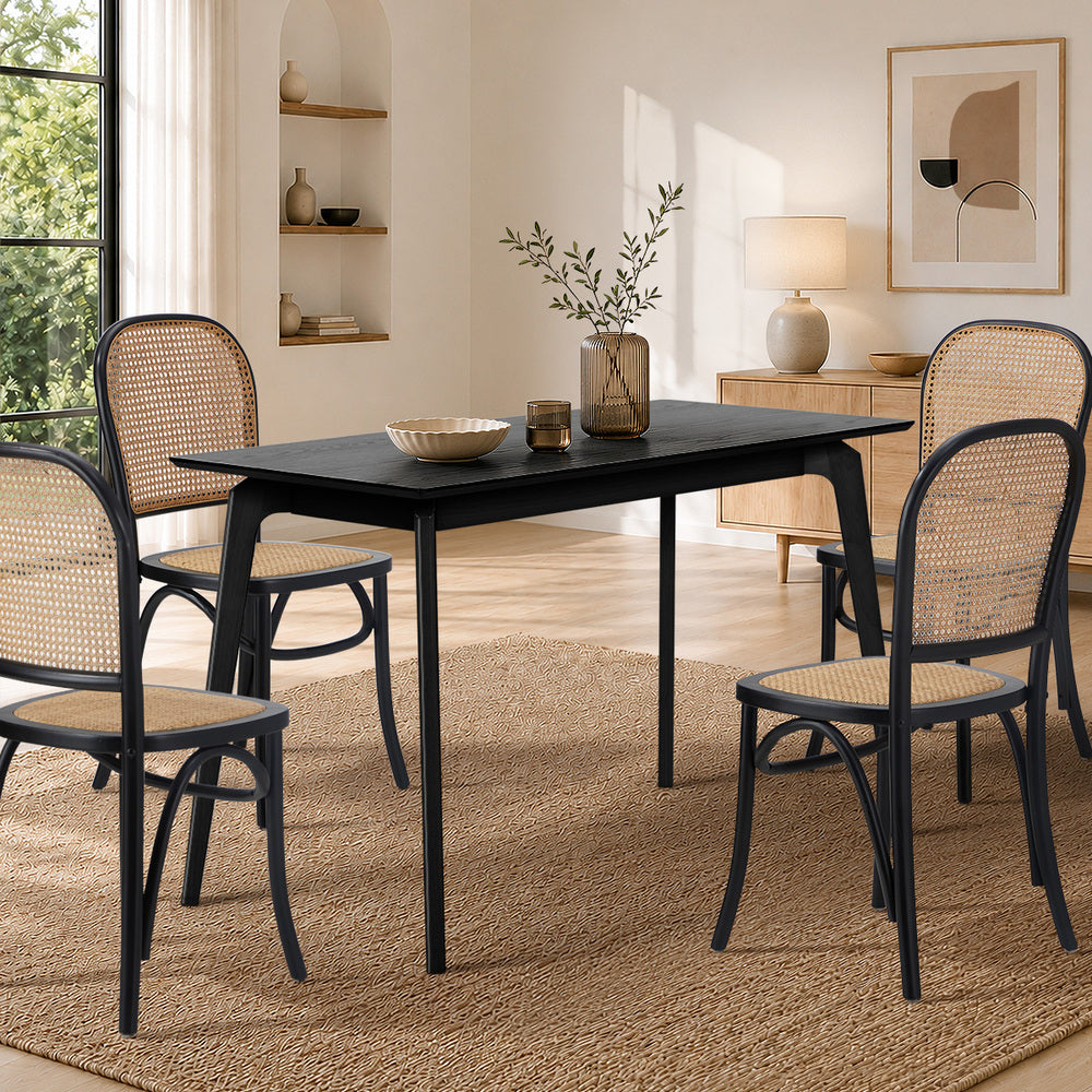 Black Dining Table 120cm 4 Seater Rectangular | Simpledeals