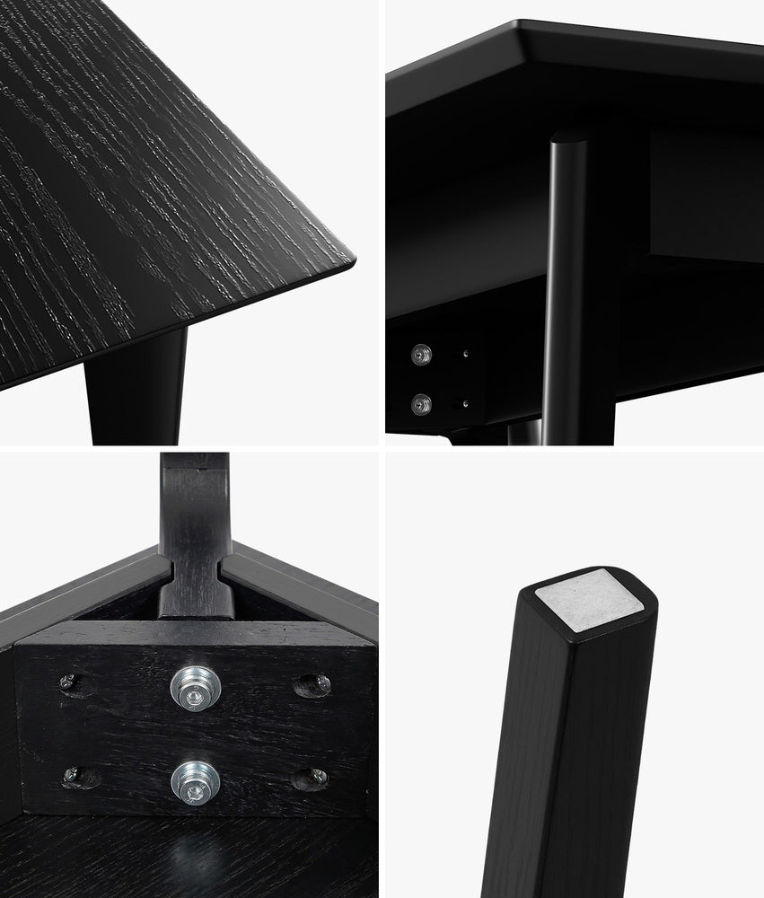 Black Dining Table 120cm 4 Seater Rectangular | Simpledeals