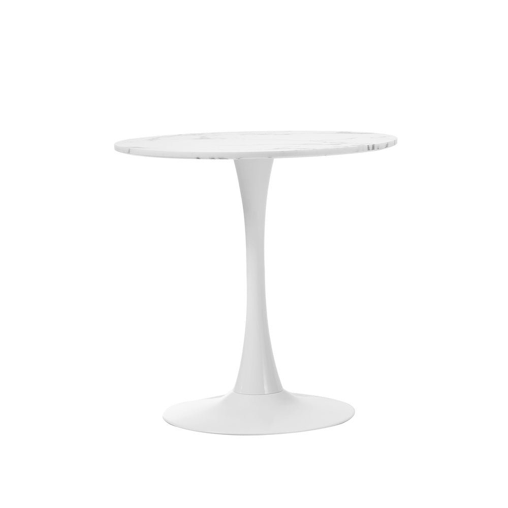 60cm Dining Table Marble Tulip Shape White&Black