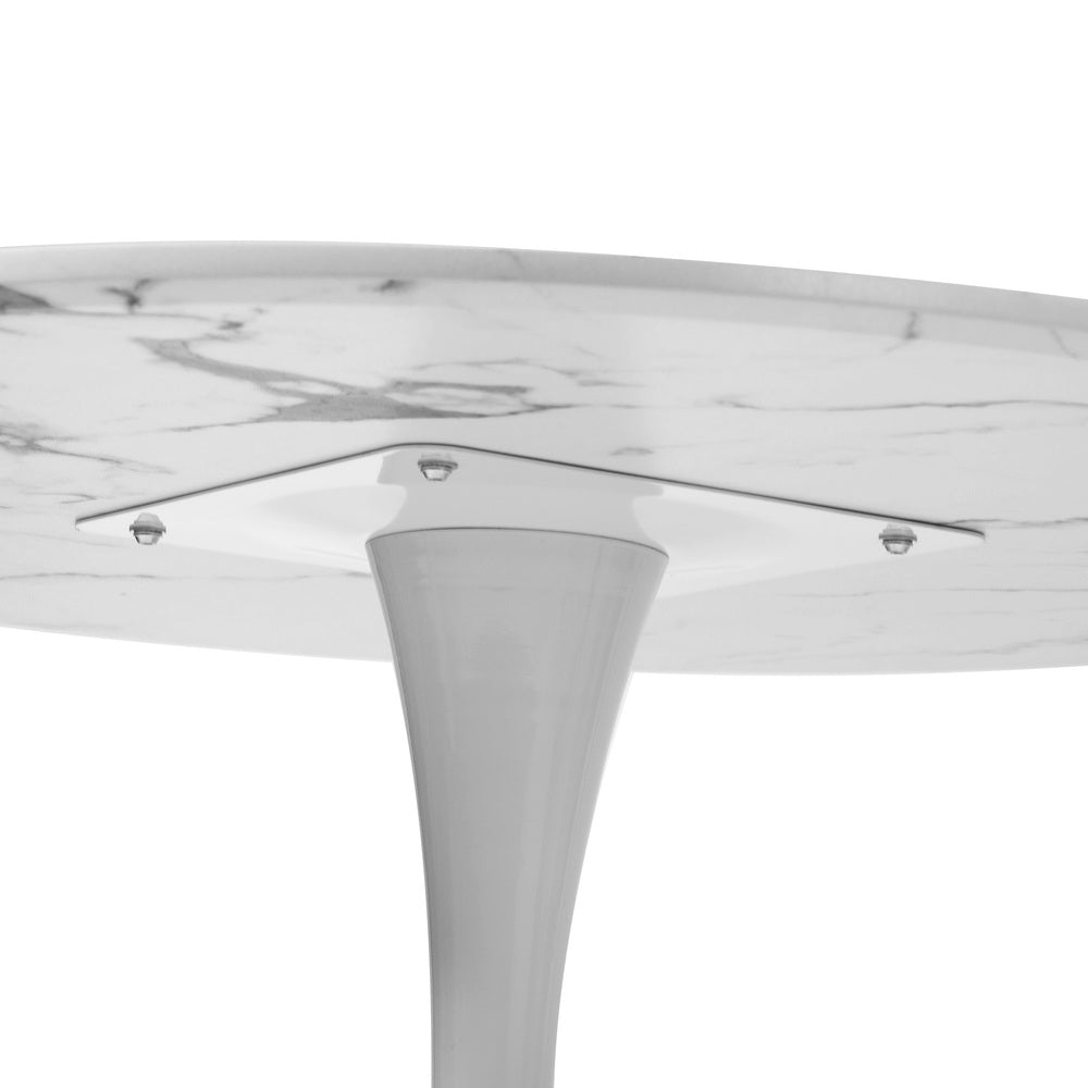 60cm Dining Table Kitchen Marble Tulip Round Metal Leg