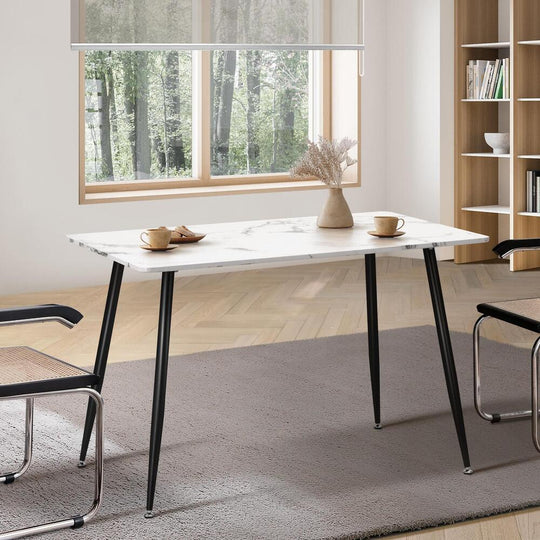 120cm Dining Table Rectangle Wooden Table With Marble