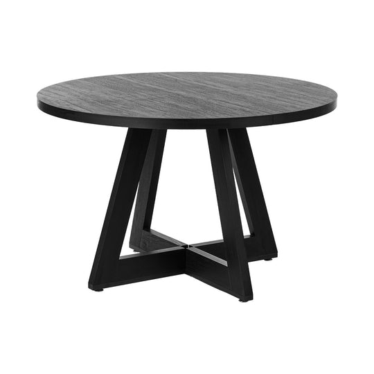 Round Dining Table 120cm Black Wooden