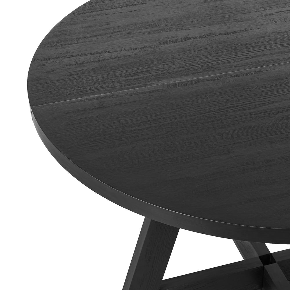 Round Dining Table 120cm Black Wooden | Simpledeals