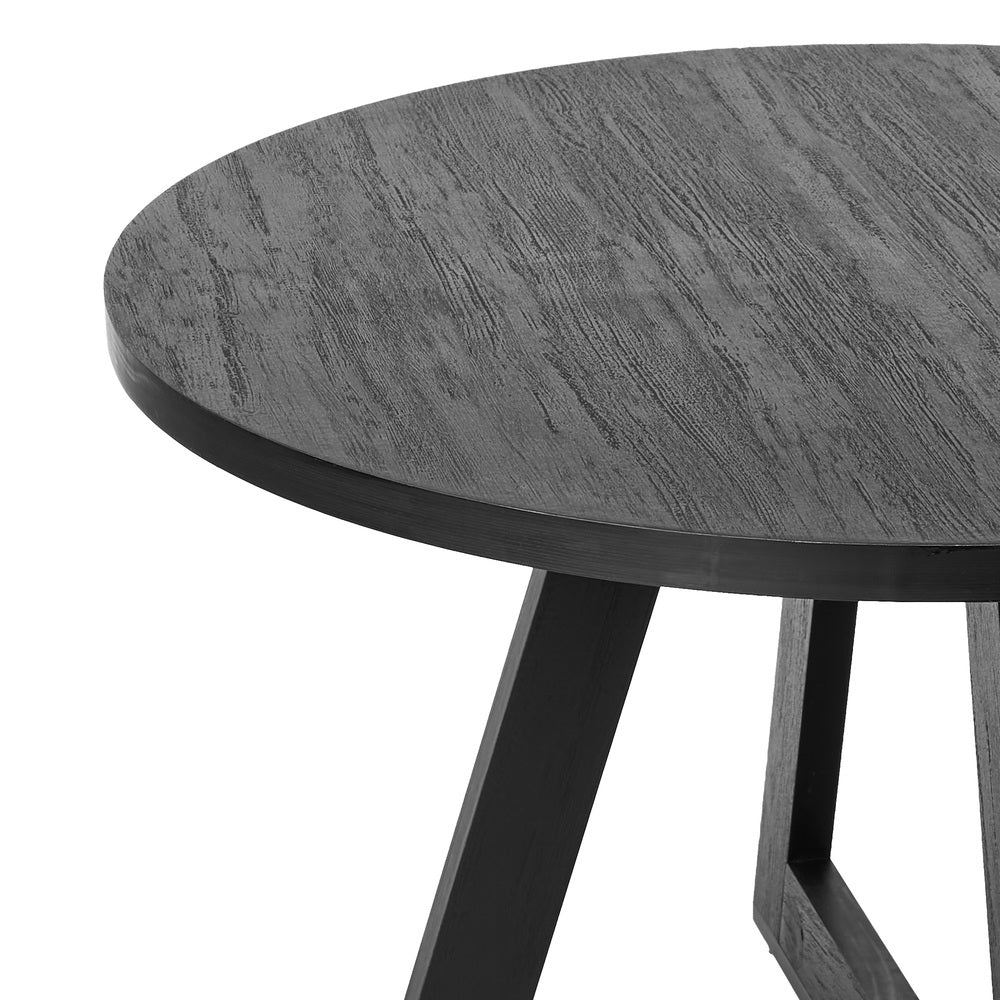 Round Dining Table 120cm Black Wooden | Simpledeals
