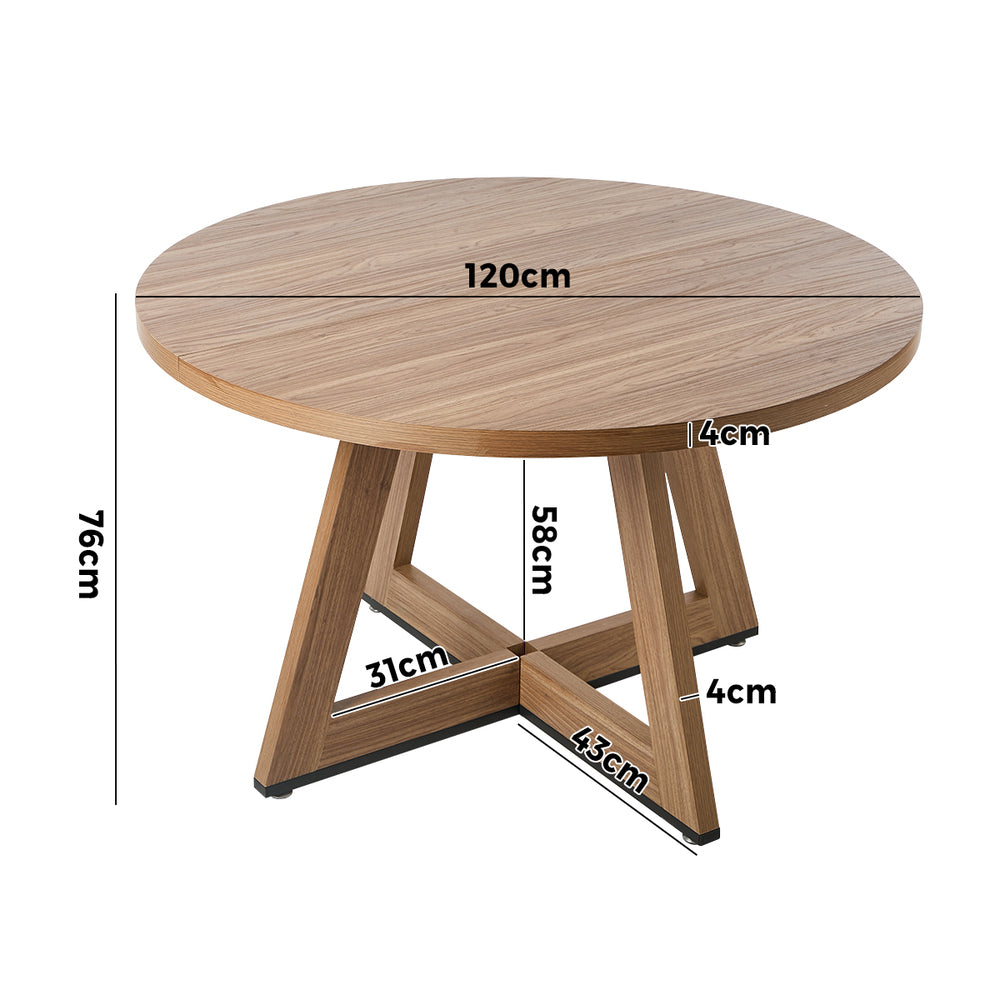 120cm Round Dining Table Wooden Kitchen Furniture Modern Dining Room