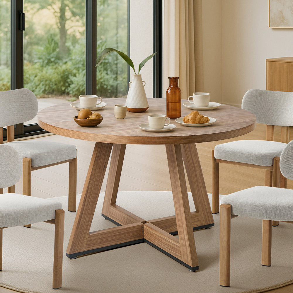 120cm Round Dining Table Wooden Kitchen Furniture Modern Dining Room