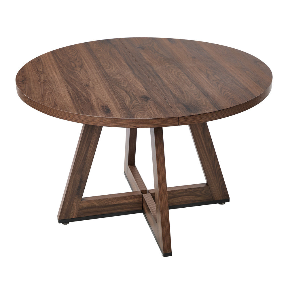Round Dining Table Walnut Finish