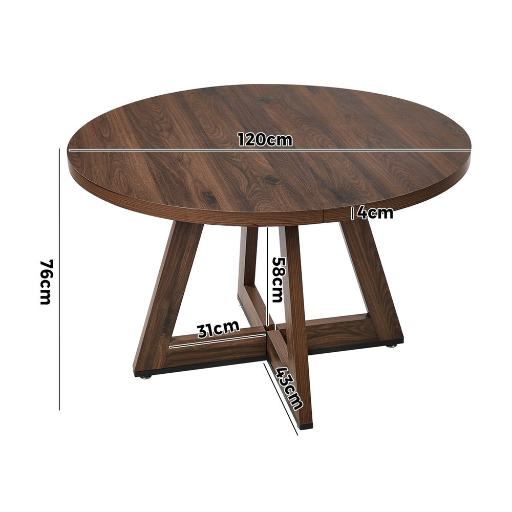 Round Dining Table Walnut Finish
