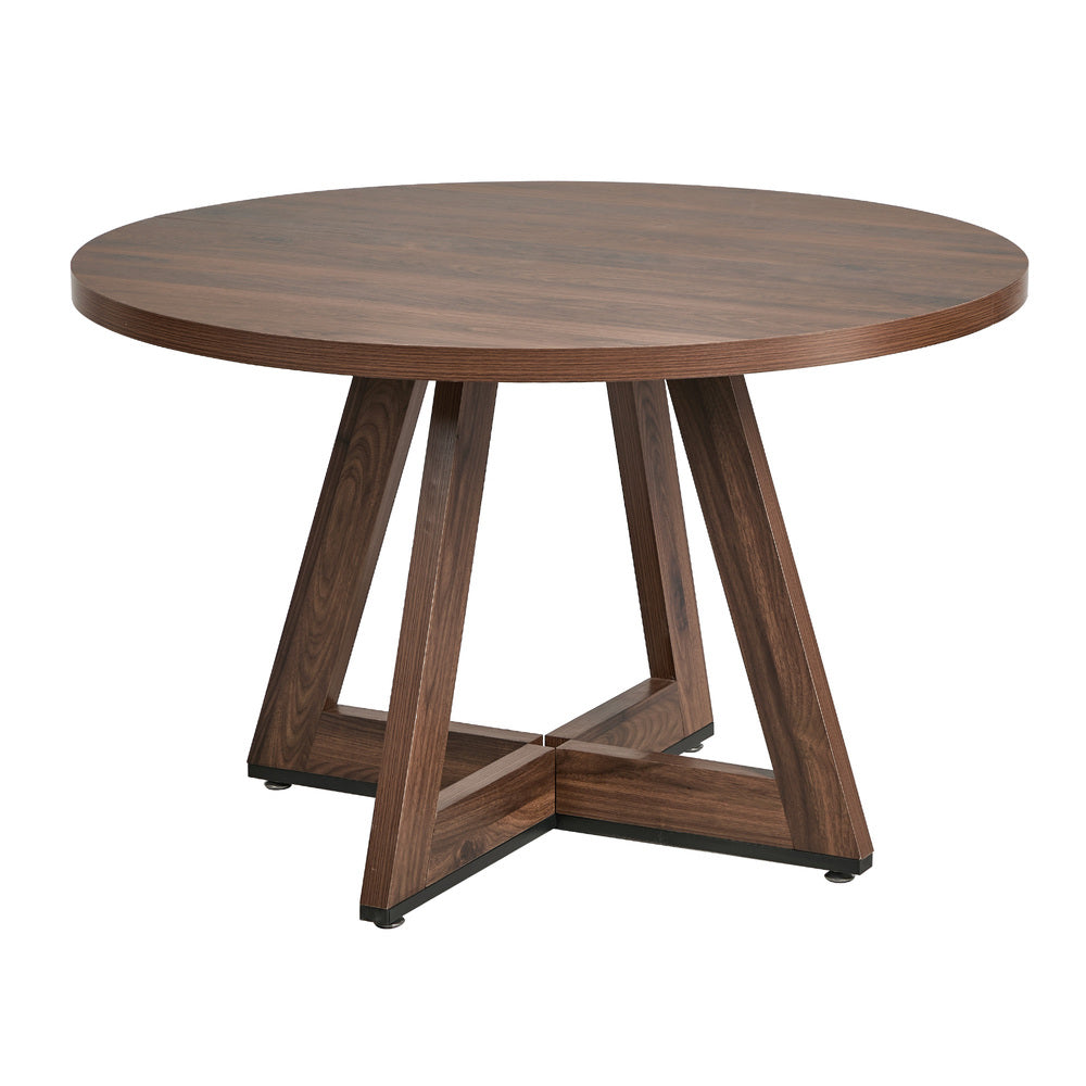 Round Dining Table Walnut Finish
