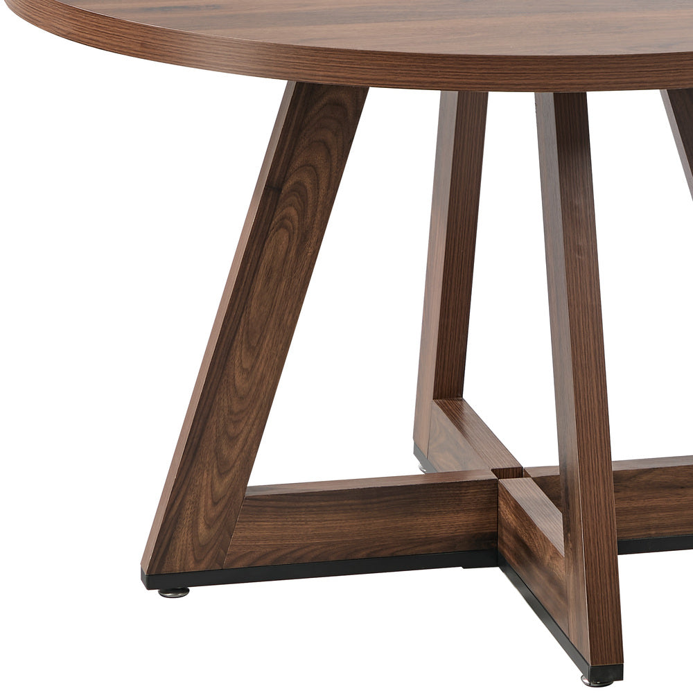 Round Dining Table Walnut Finish