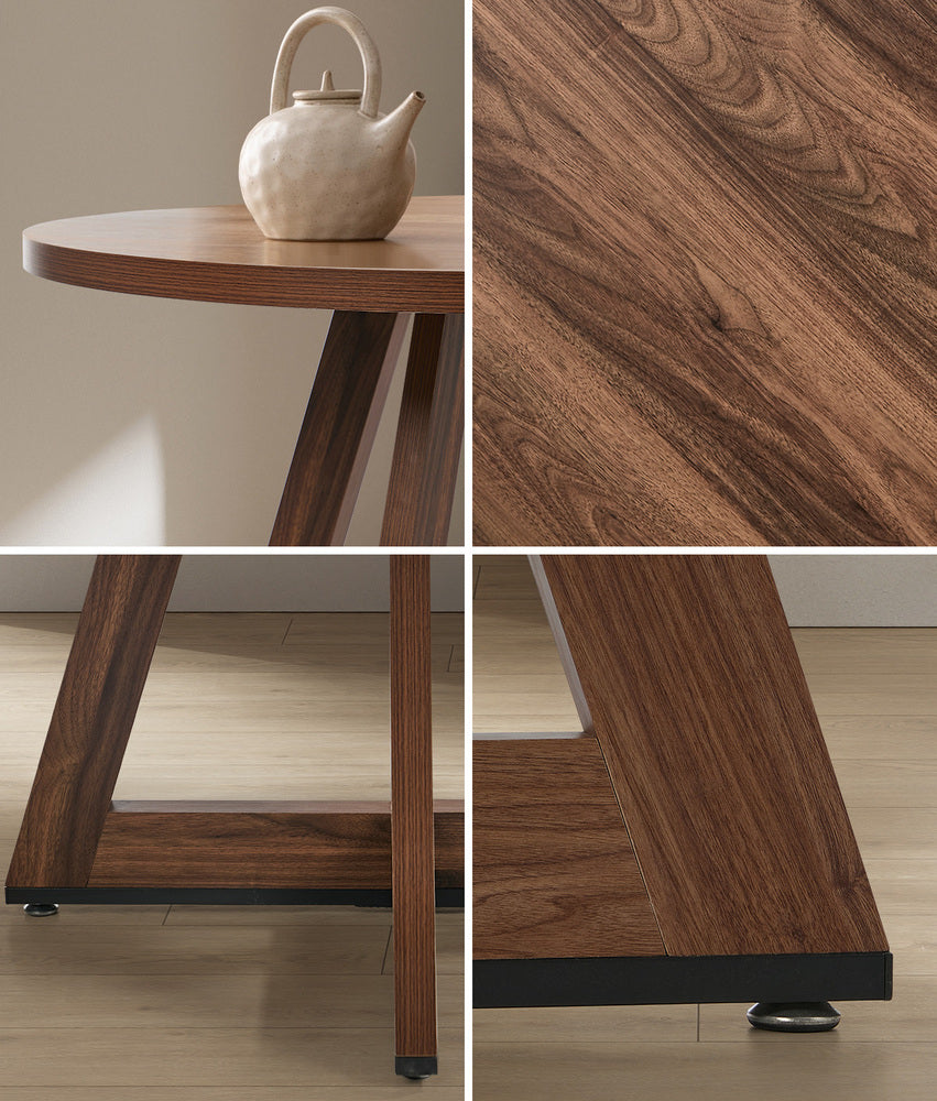 Round Dining Table Walnut Finish