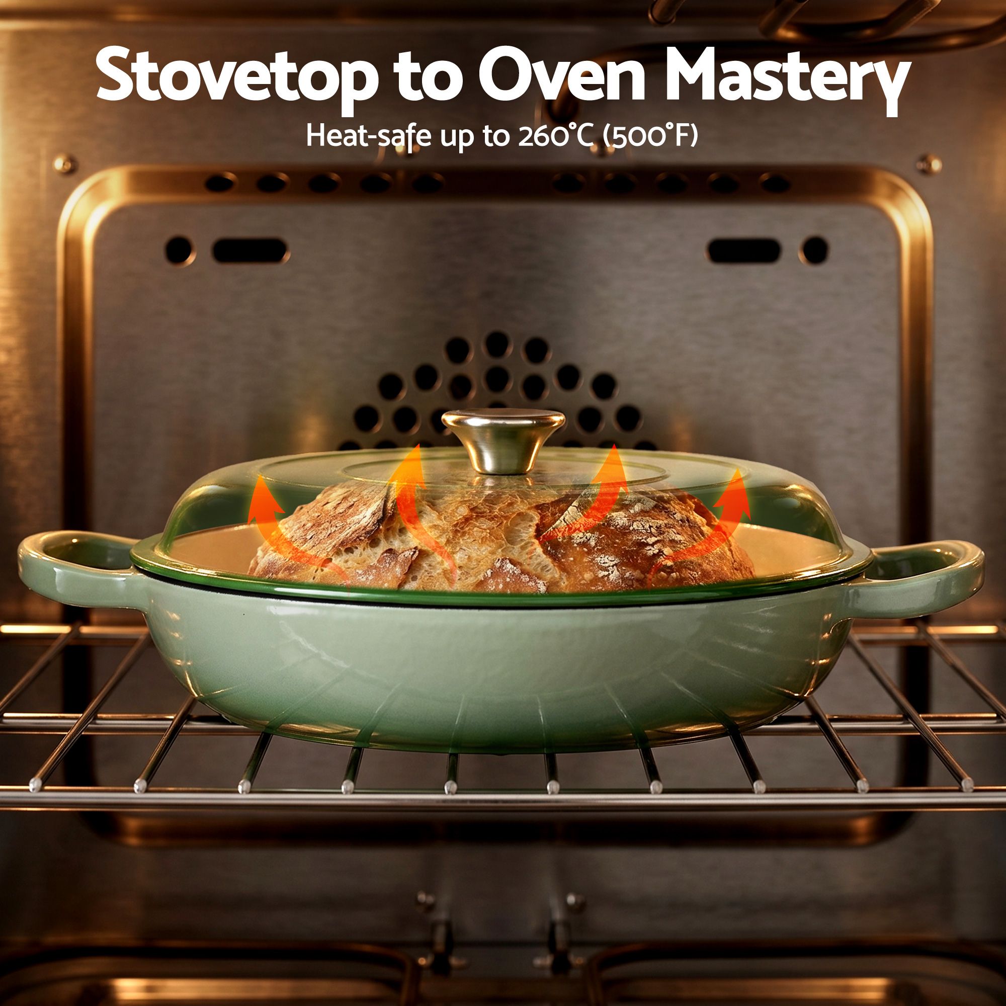 Cast Iron Dutch Oven 3.3L Enameled Sourdough Pot | Simpledeals