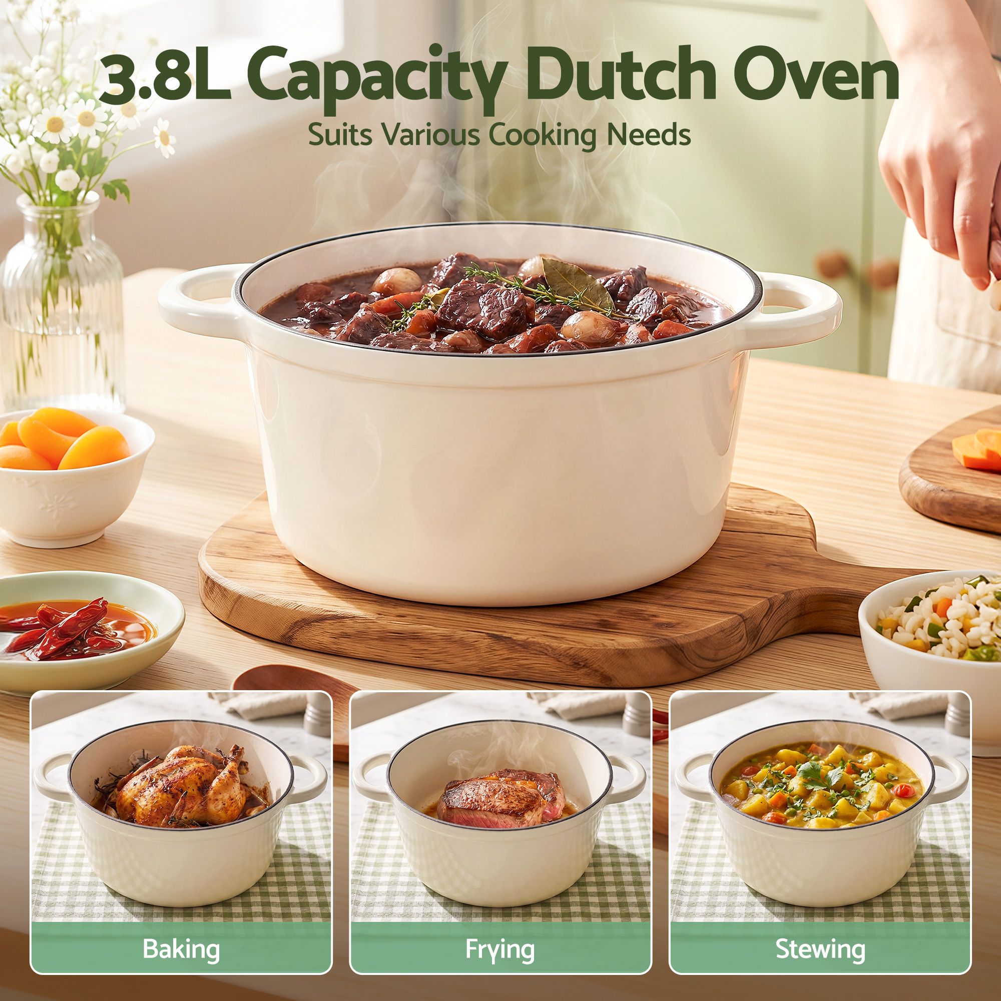 Cast Iron Dutch Oven 3.8L Sourdough Bread Pot | Simpledeals