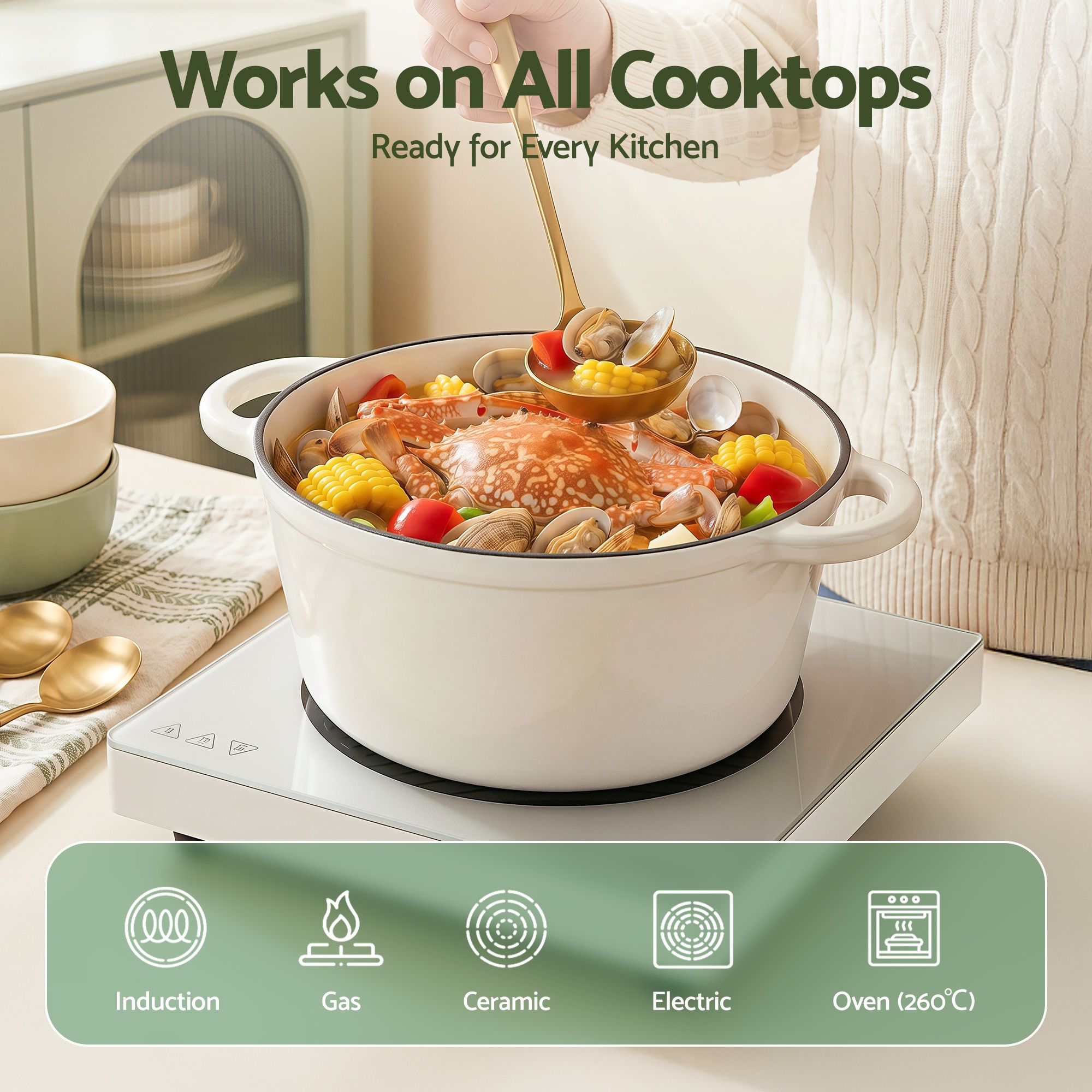 Cast Iron Dutch Oven 3.8L Sourdough Bread Pot | Simpledeals