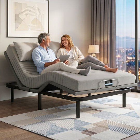 Electric Adjustable Double Bed Frame Mattress Set - Eab Noble