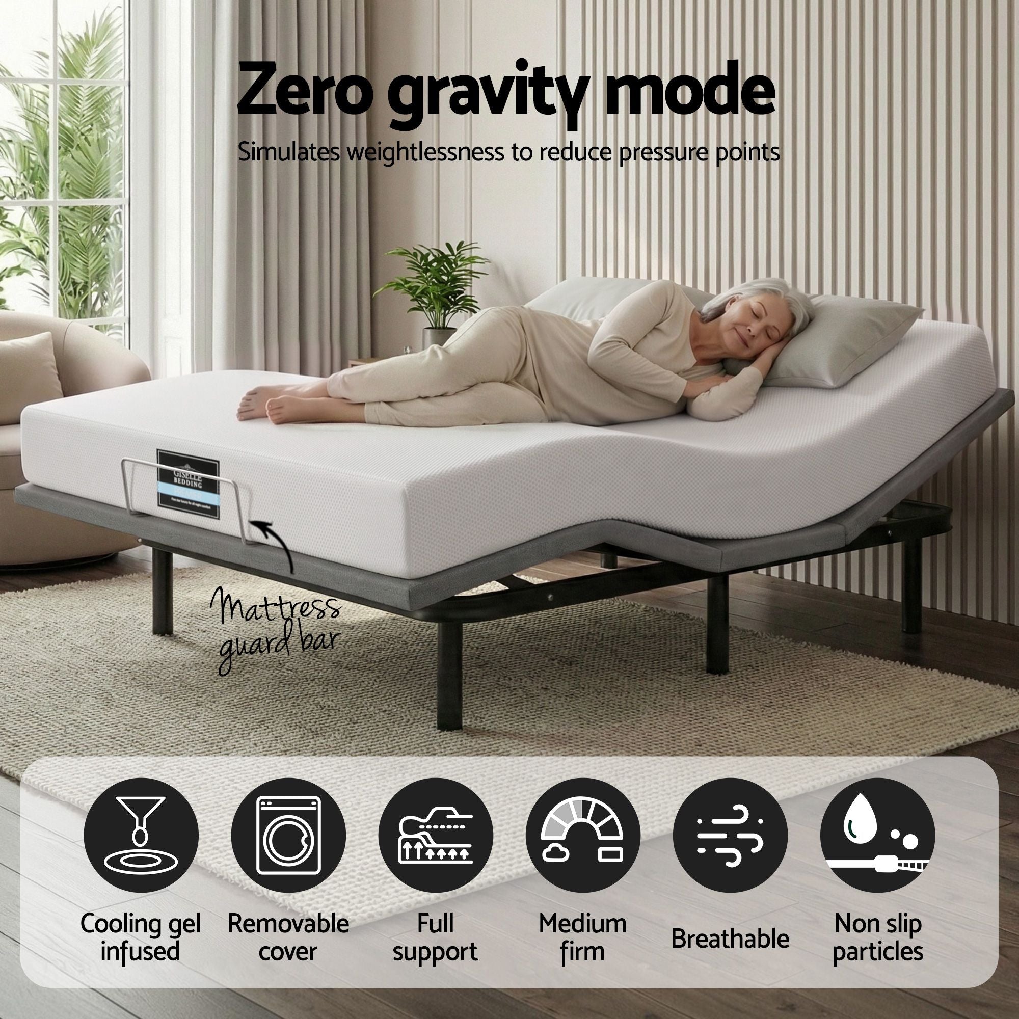 Double Adjustable Bed Base Mattress Combo | Simpledeals
