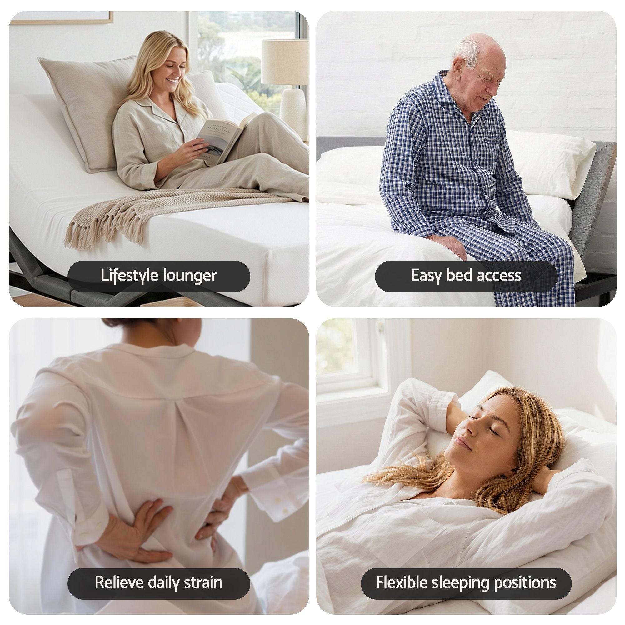 Double Adjustable Bed Base Mattress Combo | Simpledeals