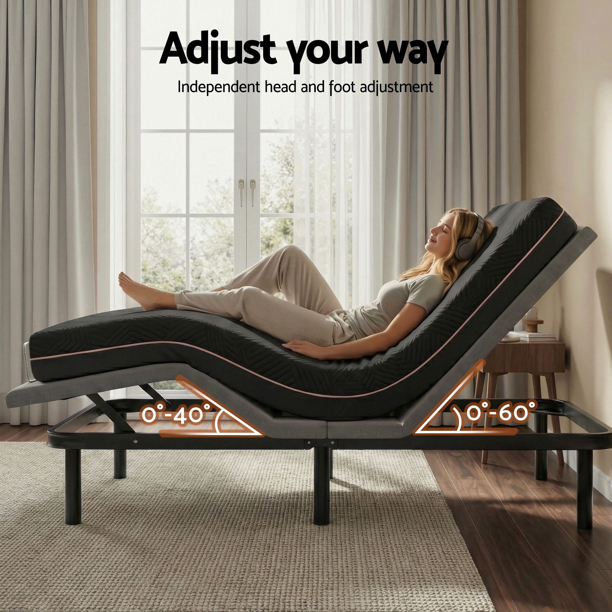 Adjustable Bed Base Double Mattress Combo | Simpledeals