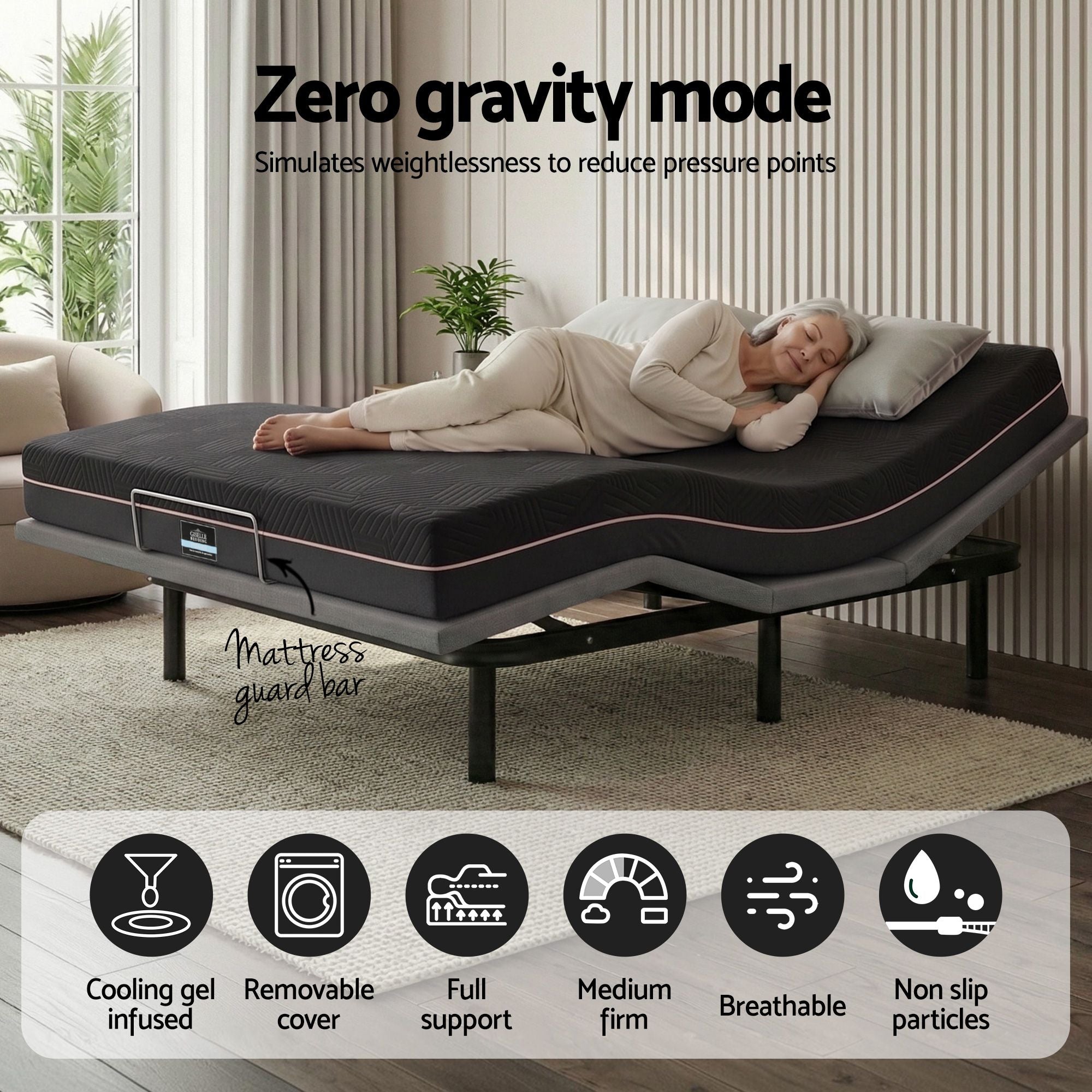 Adjustable Bed Base Double Mattress Combo | Simpledeals